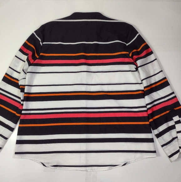 Calvin Klain Women's Striped Button-Up Blouse Size (L) - Picture 6 of 13